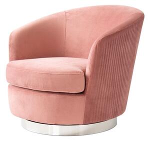 Melville Swivel Chair Blush Pink- Silver Base