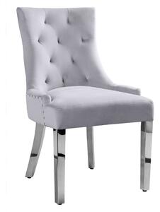Torino Dove Grey Dining Chair with Stainless Steel Legs