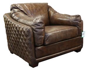 Ashford Luxury Vintage Retro Armchair Distressed Brown Real Leather