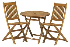 York Acacia Wooden Folding 2 Seat Garden Bistro Set | Roseland Furniture