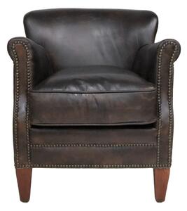 Professor Armchair Vintage Distressed Tobacco Brown Real Leather