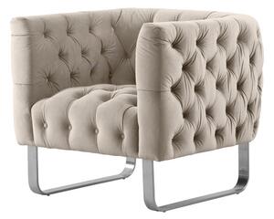 Grosvenor Armchair - Taupe - Brushed Silver