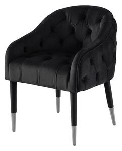 Sophia Dining Chair - Black - Silver Caps