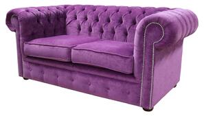 Chesterfield Custom Made 2 Seater Settee Sofa Pimlico Grape Real Fabric