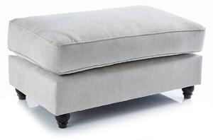 Windsor Luxury Linen Foot Stool | Grey Fabric Footrest for Living Room | Roseland Furniture
