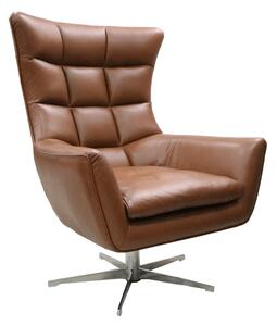Jacob Handmade Swivel Highback Chair Suave Tender Cuoio Real Italian Leather
