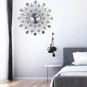 European Wrought Crystal Sunburst Wall Clock