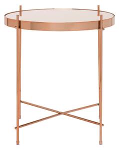 Arla Chic Mirrored Round Metal Lamp Side Table for Living Room | Roseland Furniture