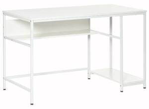 HOMCOM Home Compact Small Computer Desk Writing Study Table Office PC Workstation Gaming Studying with Storage Shelf, White