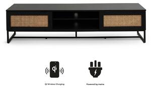 Mia Black Wireless Smart TV Unit Stand | Television Cabinet up to 55 inches | Roseland Furniture
