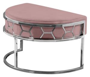 Alveare Footstool Silver - Blush Pink