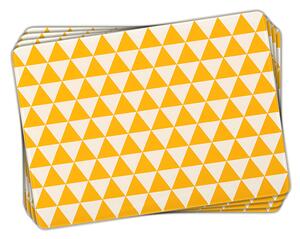 Set of 6 Placemats Yellow Check - gft