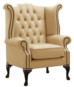 Chesterfield High Back Wing Chair Shelly Angel Leather Bespoke In Queen Anne Style