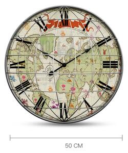 Vintage Style Map Print Modern Wall Clock