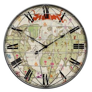 Vintage Style Map Print Modern Wall Clock