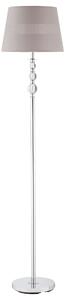 HOMCOM Floor Lamp with Hollow Out Fabric Shade, Chrome Base, Elegant Decoration for Bedroom, Living Room, Study, Grey