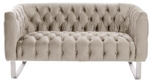 Grosvenor Two Seat Sofa - Taupe - Brushed Silver