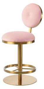 Ravello Bar Stool - Brass - Blush Pink