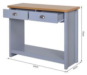 Retro Style 2 Drawer Console Table