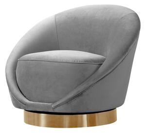 Selini Swivel Chair - Dove Grey - Brass Base