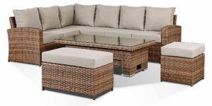 Sloane 8 Seater Rattan Corner Sofa Dining Set | Outdoor Patio Garden Furniture Set | Roseland Furniture
