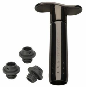 Le Creuset WA 137 Wine Pump And Stoppers Black Nickel