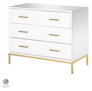 Trio White and Champagne Gold Chest of Drawers