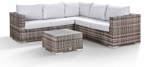 Colette Outdoor Garden Rattan Corner Lounge Sofa Set with Coffee Table | Roseland