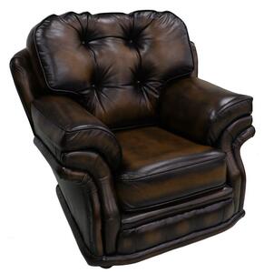 Chesterfield 1 Seater Armchair Antique Tan Real Leather In Knightsbr­idge Style