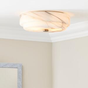 Hotel Kimpton Alabaster Bathroom Flush Ceiling Light