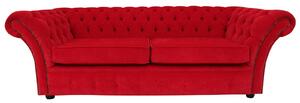 Chesterfield 3 Seater Pimlico Rouge Red Fabric Sofa Bespoke In Balmoral Style