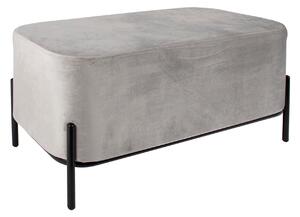 Myles Lux Grey Velvet Upholstered Footstool for Living Room or Bedroom | Roseland
