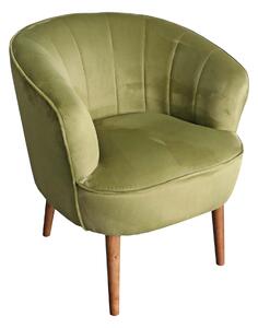 Hester Pink or Green Pleated Vanity Accent Velvet Arm Chair | Roseland