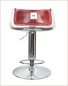Aviator Vintage Handmade Barstool Distressed Rouge Red Real Leather