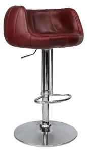 Vintage Barstool Rouge Red Distressed Real Leather