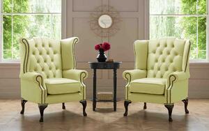 Beatrice And Carlton Wing Chairs In Shelly Leather