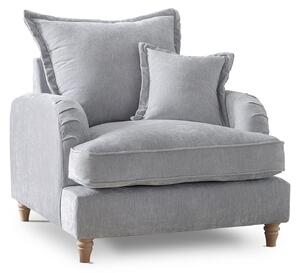 Rupert Pillow Back Armchairs | Modern Grey Green Blue Living Room Snuggle Chair | Upholstered Fabric Chenille Couch Roseland UK
