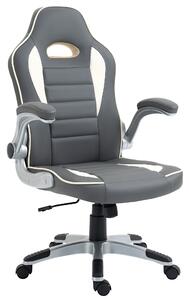 Vinsetto Home Office Chair Executive Height Adjustable Rolling Swivel Chair With Tilt Function PU Grey 69 x 65 x 112-122 cm