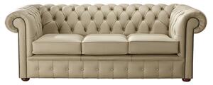 Chesterfield 3 Seater Shelly Basket Leather Sofa Bespoke In Classic Style