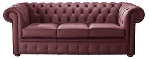 Chesterfield 3 Seater Shelly Burgandy Leather Sofa Bespoke In Classic Style