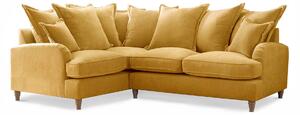 Rupert Pillow Back Chenille 3 Seater Large Corner Sofas | Modern Grey Green Gold Blue Living Room Settee Upholstered Fabric Corner Couch | Roseland