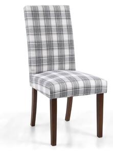 Medley Herringbone Check Cappuccino Chair In Walnut Legs
