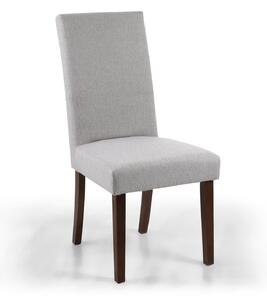 Medley Herringbone Plain Cappuccino Chair In Walnut Legs