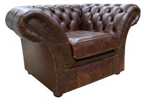 Chesterfield Club Chair New England Texas Brown Leather In Balmoral Style