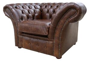 Chesterfield Club Chair New England Texas Brown Leather In Balmoral Style