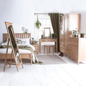 Nordic Solid Oak Wood Dressing Table Stool