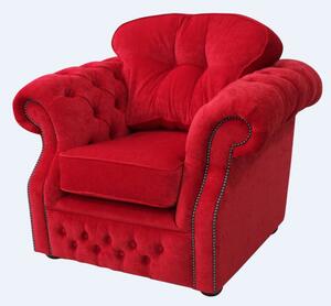 Chesterfield High Back Armchair Pimlico Rouge Red Fabric Bespoke In Era Style
