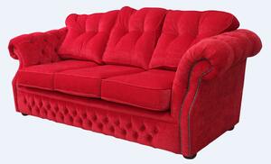 Chesterfield 3 Seater Rouge Red Fabric Sofa Settee Bespoke In Era Style