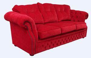 Chesterfield 3 Seater Rouge Red Fabric Sofa Settee Bespoke In Era Style
