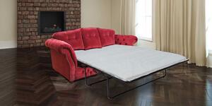 Chesterfield 3 Seater SofaBed Rouge Red Fabric Custom Made In Era Style